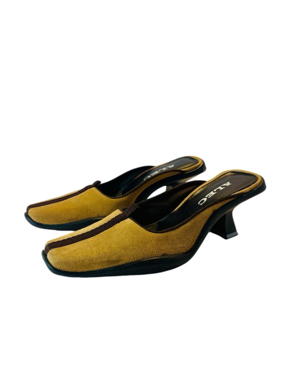 ALEC Tan Suede Mules Kitten Heel Size 6 (EU 36) vintage